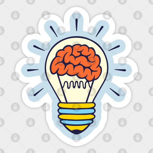 Lamp Light and Brain Sticker by yudabento